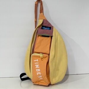 KAVU | SWEET SORBET PASTEL YELLOW ORANGE ROPE BAG